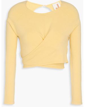 JoosTricot Cropped Open-Back Lyocell-Blend Top - Yellow