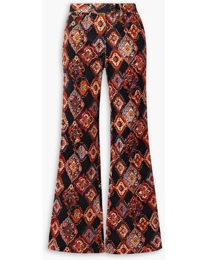 Cara Cara Alfie Printed Cotton-Blend Corduroy Flared Pants