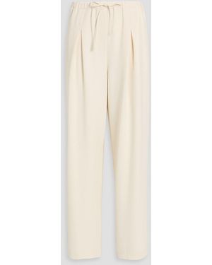 Theory Crepe Straight-Leg Pants - Natural