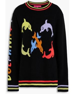 The Elder Statesman Dophinity Jacquard-knit Cashmere Jumper - Black