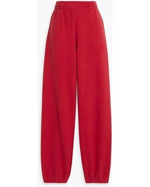 Anine Bing Karter Cotton-Blend Fleece Track Pants - Red