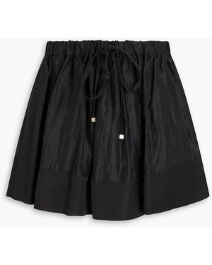 Sandro Linen-Blend Organza Mini Skirt - Black