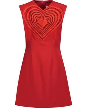 Christopher Kane Embroidered Cutout Crepe Mini Dress