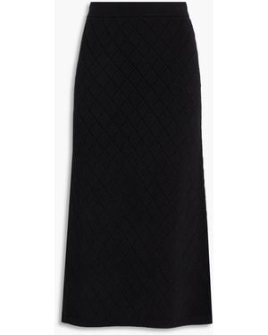 Zimmermann Pointelle-Knit Wool Midi Skirt - Black