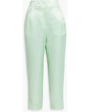 Envelope Bianca Satin-twill Tapered Pants - Green