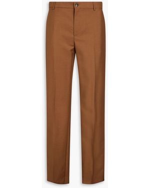 Versace Mohair And Wool-Blend Trousers - Brown