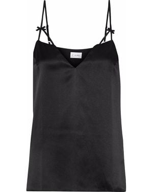 Cami NYC The Lucy Bow-embellished Silk-charmeuse Camisole - Black
