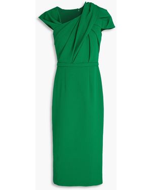 Safiyaa Dania Draped Crepe Midi Dress - Green