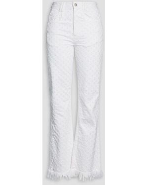Isabel Marant Alvira Distressed High-Rise Bootcut Jeans - White