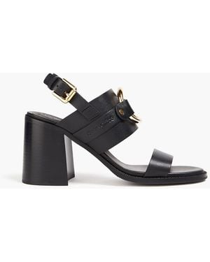 See By Chloé Hana Ring-embellished Leather Slingback Sandals - Black