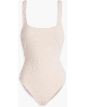 Loulou de Saison Apollon Stretch-Jacquard Swimsuit - White