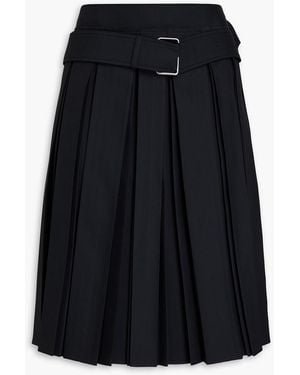 Peter Do Belted Pleated Sateen Skirt - Black