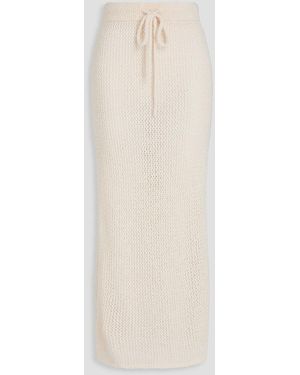The Elder Statesman Selerino Bouclé-knit Mulberry Silk Maxi Skirt - White