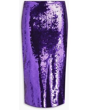 Sandro Sequin-embellished Knitted Pencil Skirt - Purple