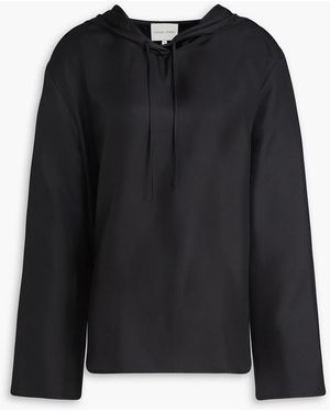 Loulou de Saison Nuka Silk-twill Blouse - Black