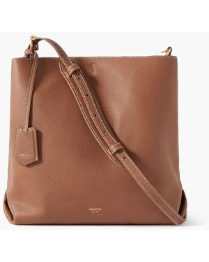 Oroton Margot Textured-leather Shoulder Bag - Brown