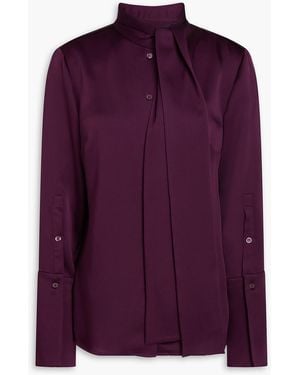 Jonathan Simkhai Candela Crepe-Satin Blouse - Purple