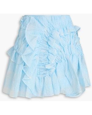 Cecilie Bahnsen Odessa Ruffled Organza Mini Skirt - Blue
