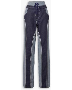 Tolu Coker Two-tone High-rise Straight-leg Jeans - Blue