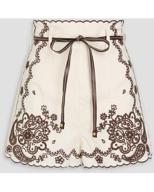 Zimmermann Paisley-Print Linen Shorts - Natural