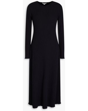 Vince Ribbed Cotton-blend Jersey Mini Dress - Black
