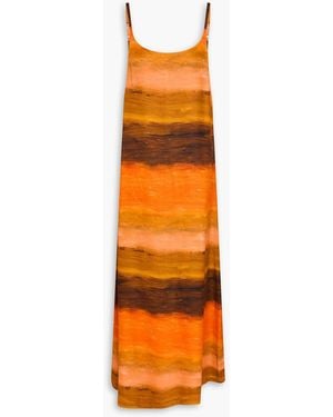 Helmstedt Eva Printed Satin Midi Slip Dress - Orange