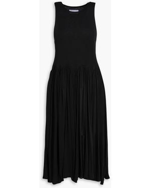 16Arlington Axar Gathered Jersey Midi Dress - Black