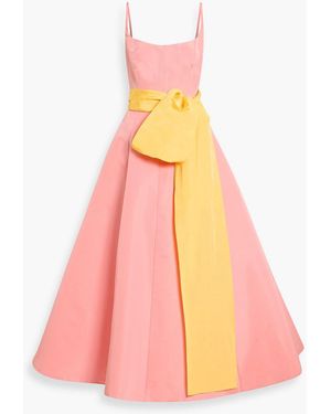 Carolina Herrera Belted Silk-Faille Gown - Pink