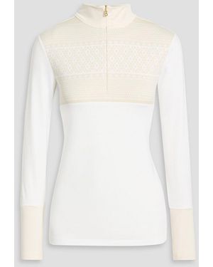 Bogner Elissa Jacquard-Knit And Stretch-Jersey Base Layer - White