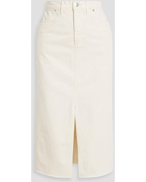 Veronica Beard Victoria Panelled Denim Midi Skirt - White