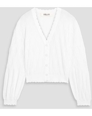 DIANE VON FURSTENBERG Tereza striped ribbed-knit cardigan