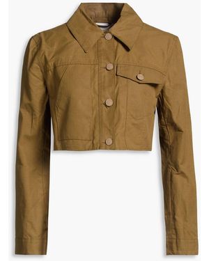 Cecilie Bahnsen Gracie Cropped Cotton-Ripstop Jacket - Green