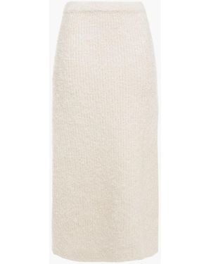 TOTEME Nevis Bouclé-knit Midi Skirt - White