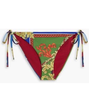 Versace Printed Low-Rise Bikini Briefs - White