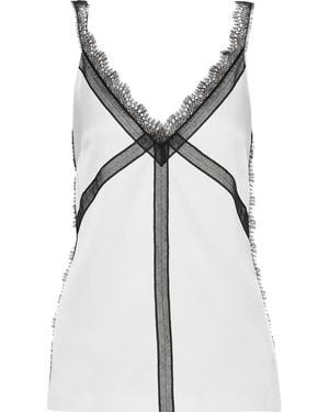 Jason Wu Lace-Trimmed Charmeuse Camisole - Gray