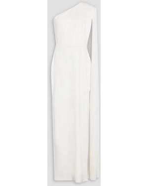 Alex Perry Marnel Draped Satin-Crepe Gown - White
