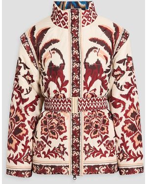 FARM Rio Reversible Quilted Printed Shell Jacket - Red