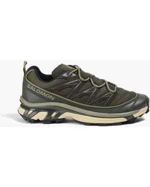 Salomon Xt-6 Expanse Mesh And Pebbled-leather Trainers - Green