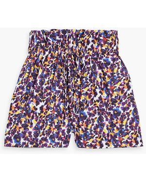 Kika Vargas Umma Floral-Print Cotton-Poplin Shorts - Red