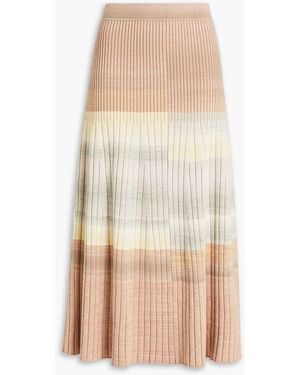 Jonathan Simkhai Nayeli Space-dyed Ribbed Cotton-blend Midi Skirt - Natural