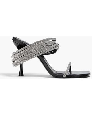Jonathan Simkhai Infinity Crystal-Embellished Leather Sandals - Black