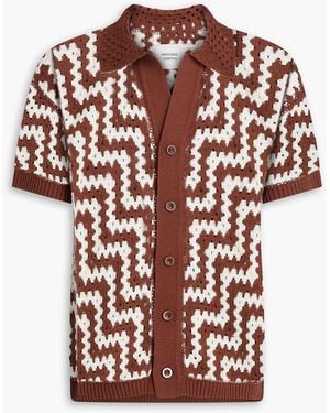 Frescobol Carioca Pinto Crocheted Cotton Cardigan - Red