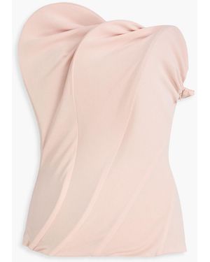 Victoria Beckham Strapless Gathered Jersey Top - Pink