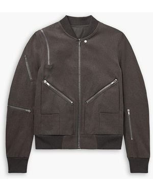 Rick Owens Bonotto Flight Zip-Detailed Cotton-Drill Bomber Jacket - Gray