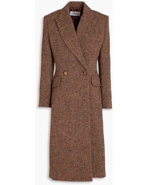 Zimmermann Double-Breasted Donegal Tweed Coat - Brown