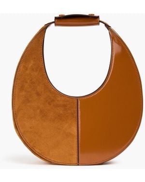 STAUD Moon Suede And Leather Tote - Brown