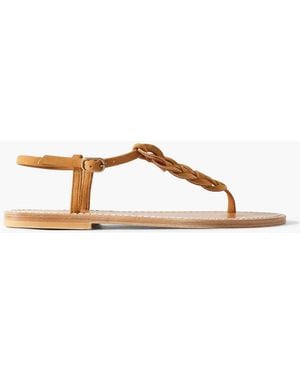 K. Jacques Lemovis Woven Suede Sandals - Brown