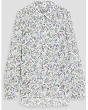 Adam Lippes Mathias Floral-Print Silk-Crepe Shirt - White
