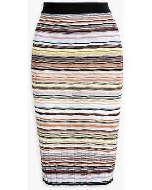 Missoni Space-Dyed Ribbed Cotton-Blend Skirt - Black