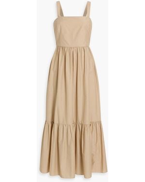 Theory Tiered Cotton-Blend Midi Dress - Natural